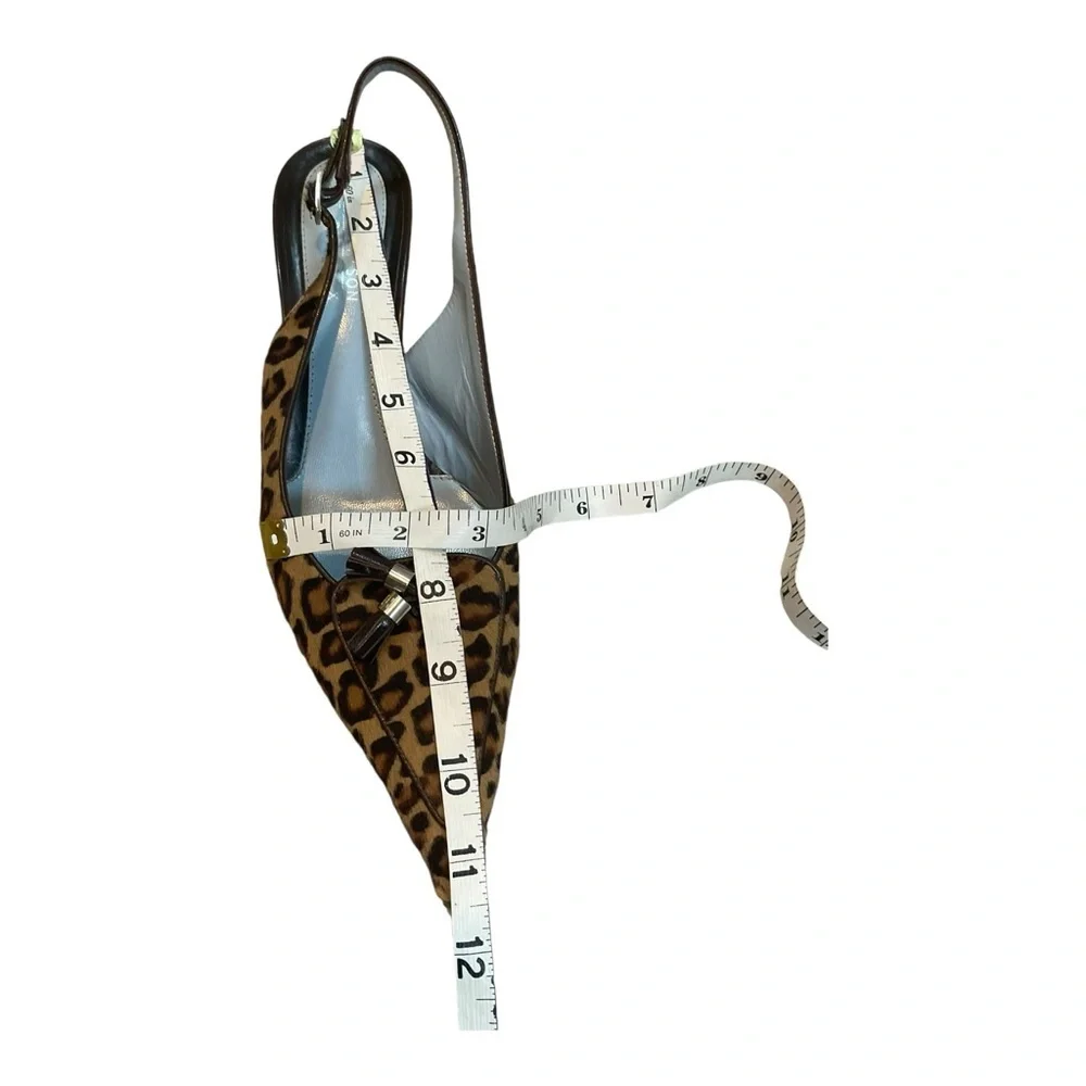 Lambertson Truex Women’s Size 39 Pony Hair Animal Print Slingback Pumps Sandals - Picture 15 of 16